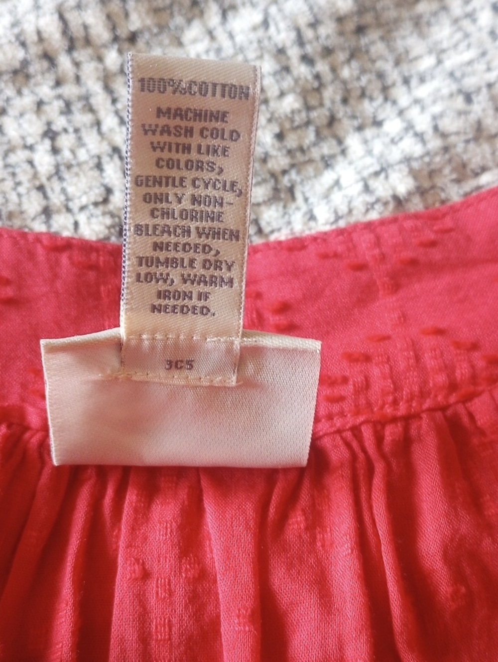 Red Cotton Textured Top - Picture 8 of 8